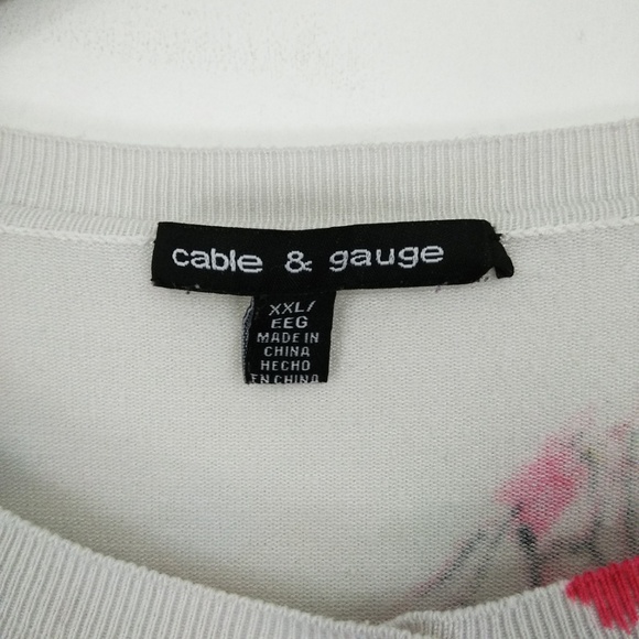 Pink/White Floral Cardigan - 2X - Picture 4 of 4